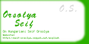 orsolya seif business card